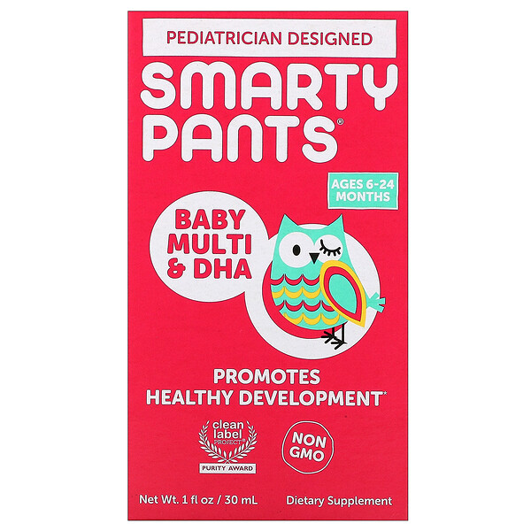 SmartyPants, ベビーマルチビタミン＆DHA、生後6～24か月のお子様向け、30ml（1液量オンス）