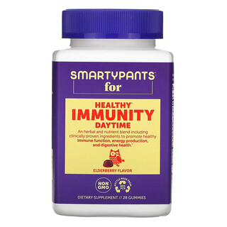 SmartyPants, средство для поддержки иммунитета для приема на ночь, вкус бузины, 28 жевательных таблеток