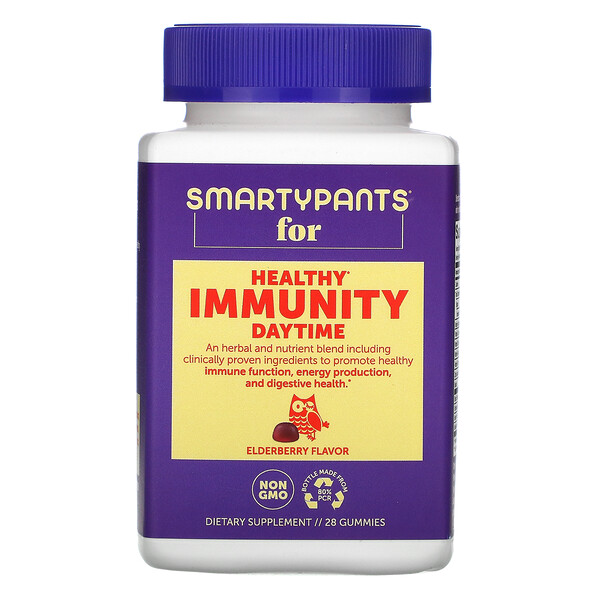 SmartyPants‏, صحة جهاز المناعة، نهارًا، نكهة توت الخمان، 28 علكة