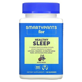 SmartyPants, Healthy Sleep, für eine gesunde Schlafgewohnheit, gemischte Beeren, 28 Fruchtgummis