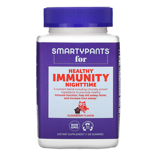 SmartyPants, Healthy Immunity, Nighttime, Elderberry Flavor, 28 Gummies