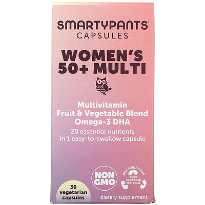 SmartyPants Women's 50+ Multi, 30 Vegetarian Capsules