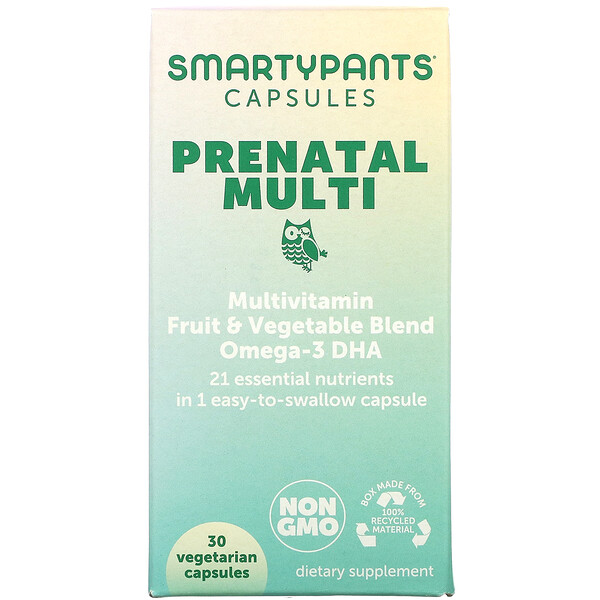 SmartyPants‏, Prenatal Multi, 30 Vegetarian Capsules