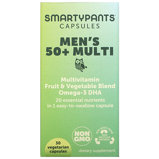 SmartyPants, Men's 50+ Multi, 30 Vegetarian Capsules