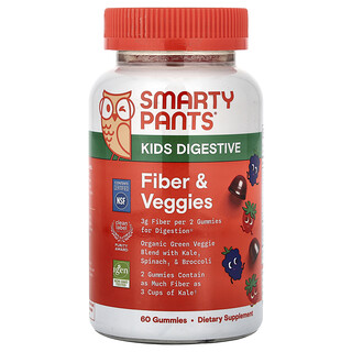 SmartyPants‏, סוכריות גומי עם סיבים וירקות לילדים, תערובת פירות יער, 60 סוכריות גומי