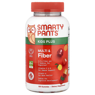 SmartyPants, Multivitamines et fibres alimentaires pour enfants, Fraise, orange et citron, 120 gommes