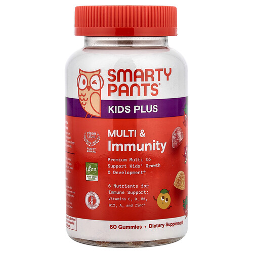 SmartyPants, Kids Plus, Multivitamine & Immunität, Erdbeere, Wassermelone & Mandarine, 60 Fruchtgummis