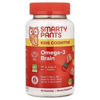 SmartyPants, Kids Cognitive, Omega-3 Brain, Ponche Cítrico, 60 Gomas