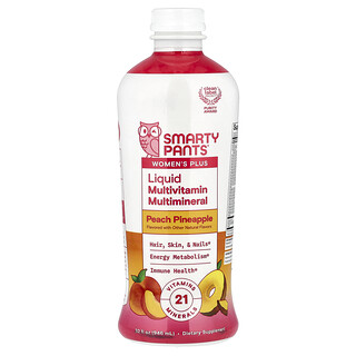 SmartyPants, Women's Plus, Multivitamínico e Multimineral Líquido, Pêssego e Abacaxi, 946 ml (32 fl oz)