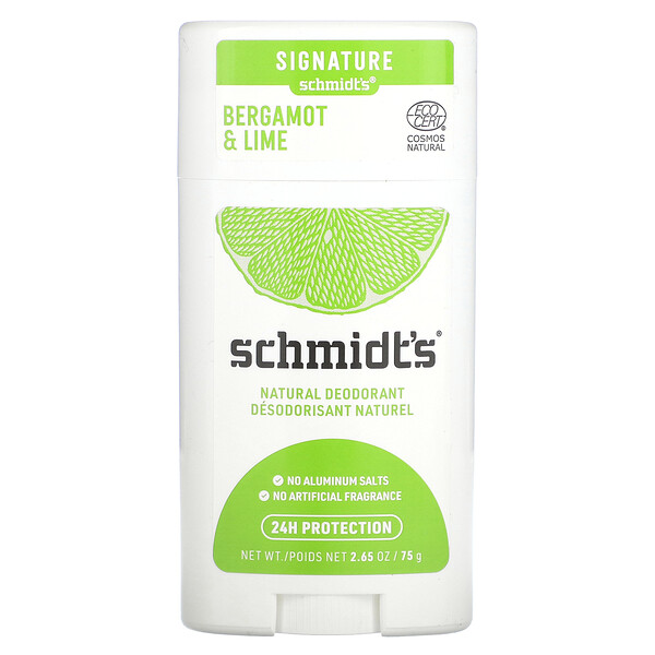 Schmidt's, Natural Deodorant, Bergamot & Lime, 2.65 oz (75 g)