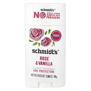 Schmidt's, デオドラント、ローズ＆バニラ、75g（2.65オンス）