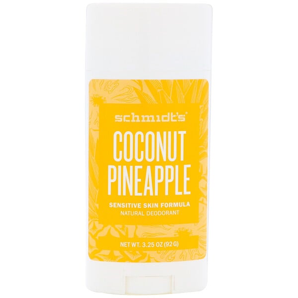 Schmidt's, Natural Deodorant, Sensitive Skin Formula, Coconut Pineapple, 3.25 oz (92 g)