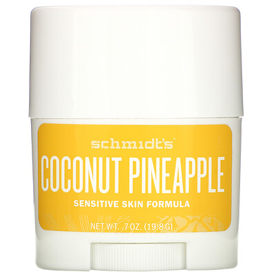 

Schmidt's Natural Deodorant, Sensitive Skin Formula, Coconut Pineapple, .7 oz (19.8 g)