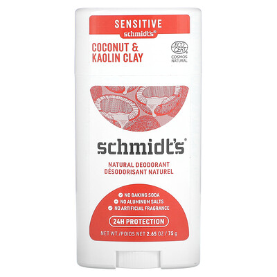 

Schmidt's Натуральный дезодорант, кокос и каолиновая глина, 75 г (2,65 унции)