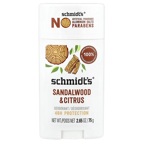 Schmidt's Deodorant, Sandalwood & Citrus, 2.65 oz (75 g)