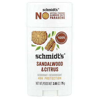 Schmidt's, Desodorante, Sándalo y cítricos, 75 g (2,65 oz)