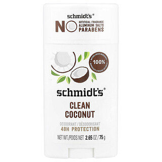 Schmidt's, Deodorant、クリーンココナッツ、75g（2.65オンス）