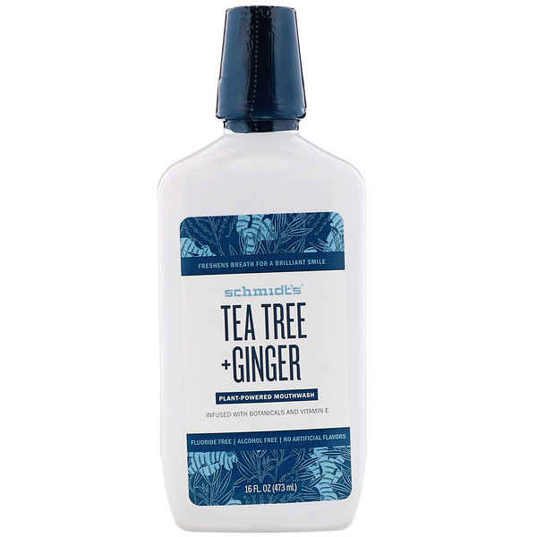 Schmidt's‏, Plant-Powered Mouthwash, Tea Tree + Ginger, 16 fl oz (473 ml)