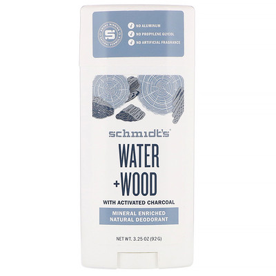 Schmidt's Natural Deodorant, Water + Wood, 3.25 oz (92 g)