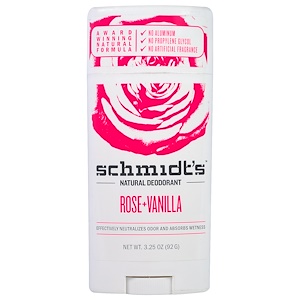 Schmidt's Natural Deodorant, Роза + ваниль, 3,25 унц. (92 г)