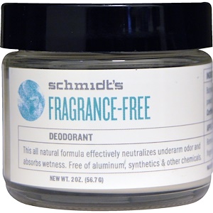 Schmidt's Natural Deodorant, Fragrance Free, 2 oz (56.7 g)