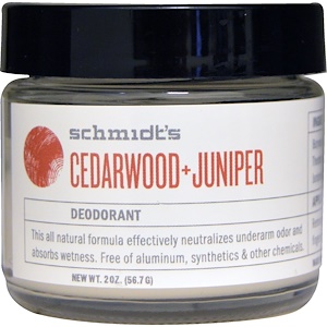 Schmidt's Natural Deodorant, Кедр + можжевельник, 2 унции (56.7 г)