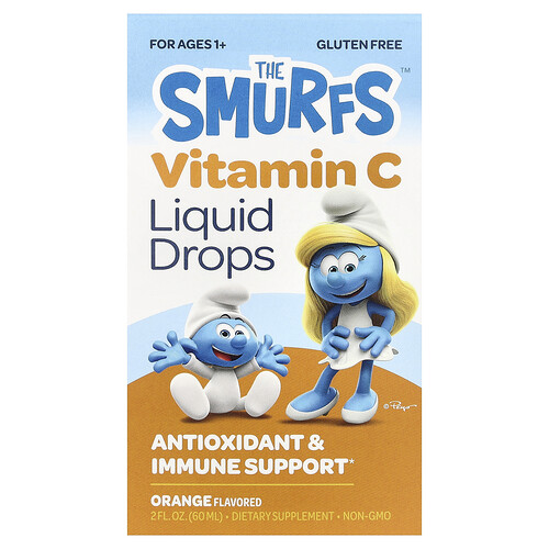 The Smurfs, Vitamin C Liquid Drops, flüssige Vitamin-C-Tropfen, ab 1 Jahr, Orange, 60 ml (2 fl. oz.)