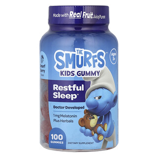 ذا سمرفس‏, أقراص مضغ للأطفال، لتعزيز النوم العميق، للأعمار 3+، بنكهة توت Smurf، ‏100 قرص للمضغ