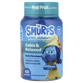 The Smurfs, 儿童软糖，舒缓放松，3 岁以上，精灵莓味，40 粒