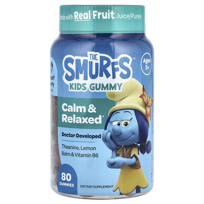 The Smurfs  Kids Gummy  Calm & Relaxed  Ages 3+  Smurf Berry  80 Gummies
