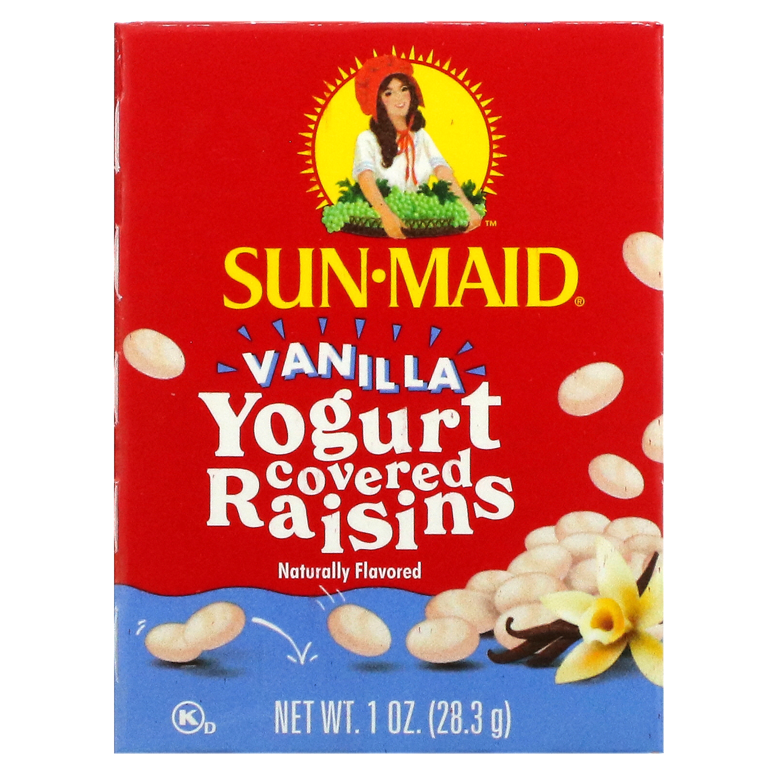SunMaid, Yogurt Covered Raisins, Vanilla, 6 Boxes, 1 oz (28.3 g) Each