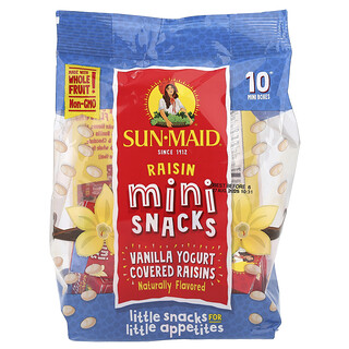 Sun-Maid, Kismis Rasa Yoghurt, Camilan Mini, Vanila, 10 Kotak Mini, 142 g (5 ons)