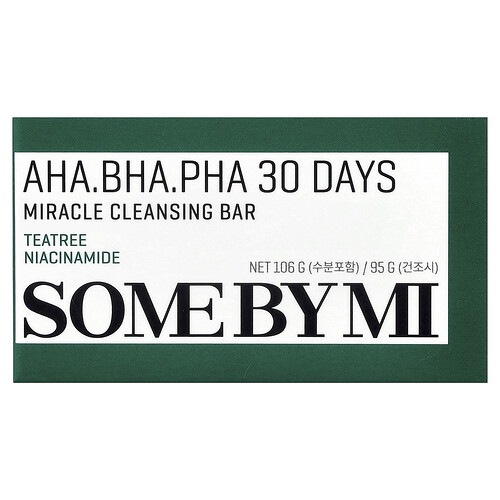 Some By Mi AHA. BHA. PHA 30 Days Miracle Cleansing Bar Soap, 95 g (106 g)