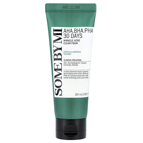 SOME BY MI, AHA, BHA, PHA 30 Days Miracle Acne Clear Foam, 3.38 fl oz (100 ml)