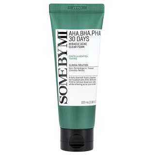 SOME BY MI, AHA, BHA, PHA 30 Days Miracle, Espuma de Limpeza para Acne, 100 ml (3,38 fl oz)