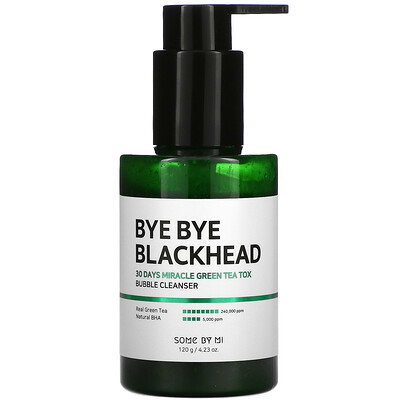 Купить Some By Mi Bye Bye Blackhead, 30 Days Miracle Green Tea Tox, очищающее средство для пузырей, 120 г (4, 23 унции)