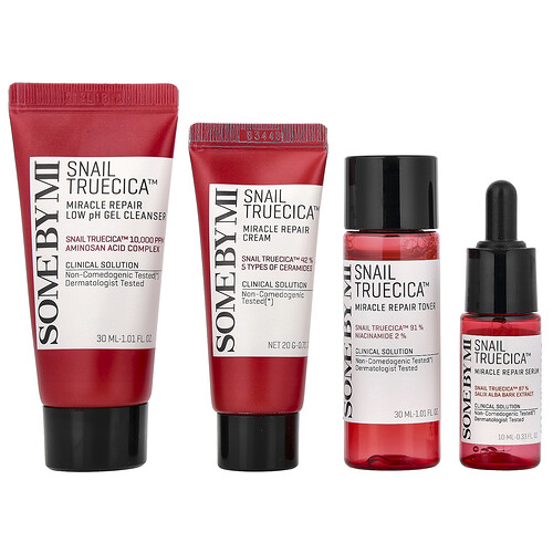SOME BY MI, Snail Truecica™ Miracle Repair Starter Kit, 4 Piece Kit