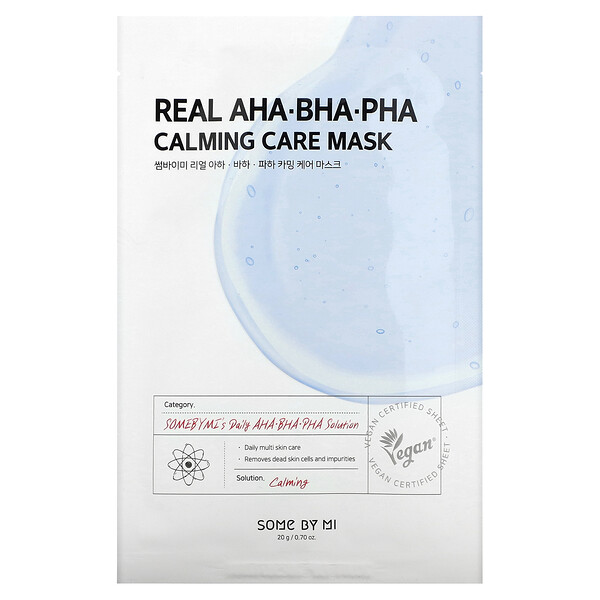 SOME BY MI, Real AHA BHA PHA Calming Care Beauty Mask, 1 Sheet, 0.7 oz ...