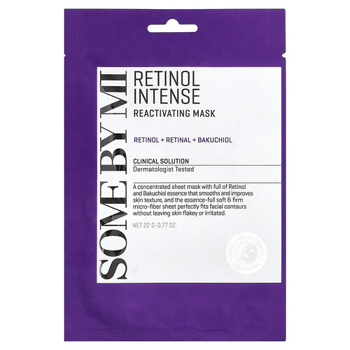 Some By Mi Retinol Intense, Reactivating Beauty Mask, 1 Sheet Mask, 0.77 oz (22 g)