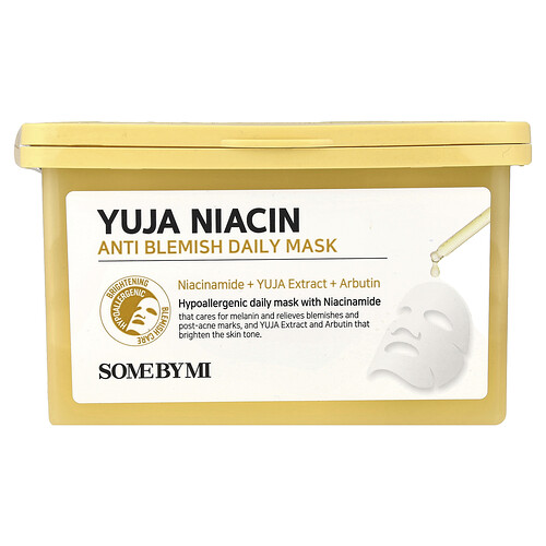 Some By Mi Yuja Niacin, Anti Blemish Daily Beauty Mask, 30 Masks, 12.51 fl oz (370 ml)