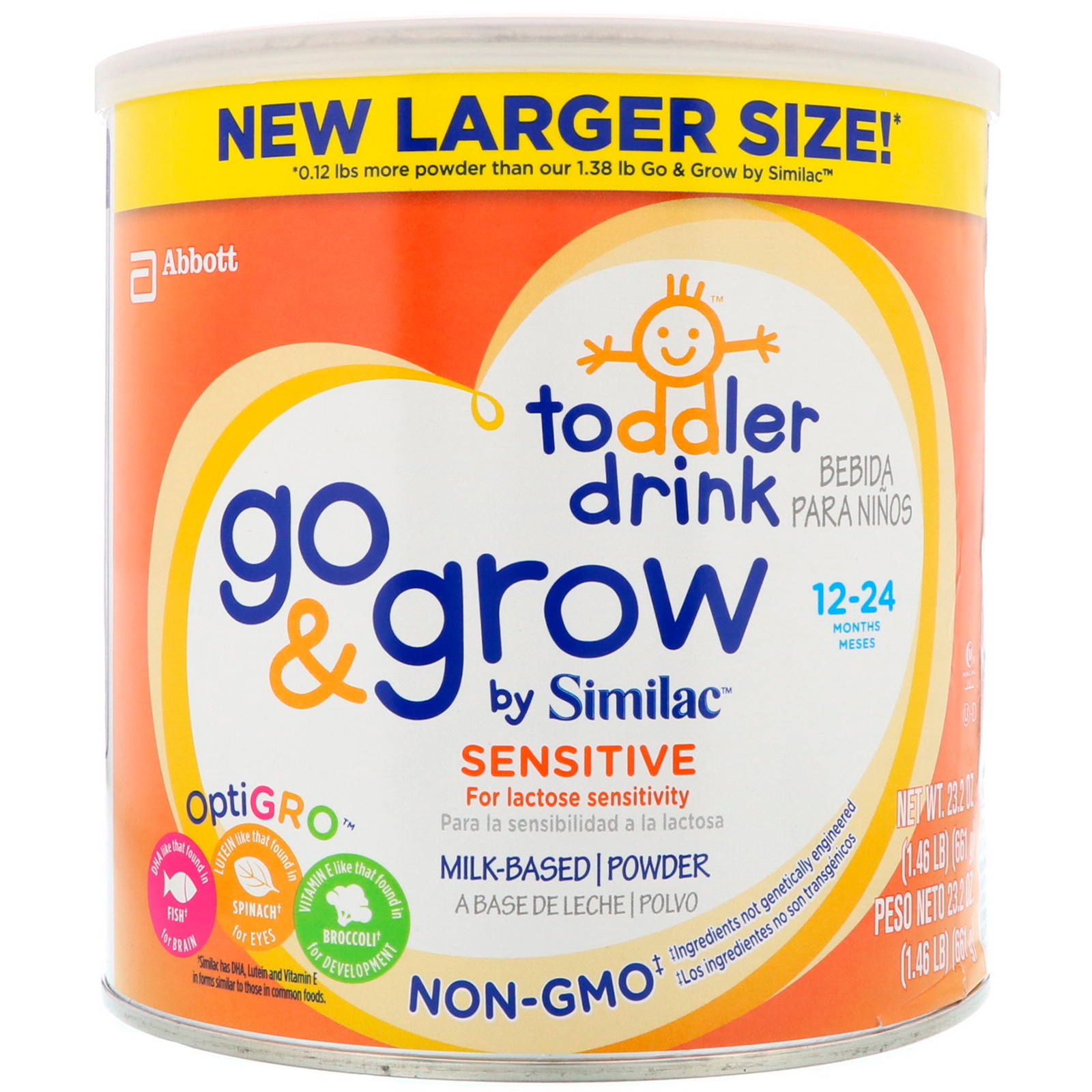 similac, 幼兒飲料,go & grow,適合對乳糖敏感者,12-24個月,23.