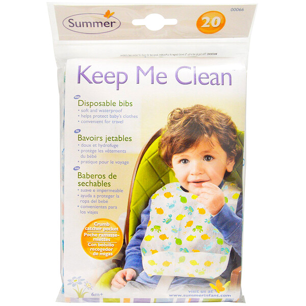 Summer Infant, Keep Me Clean, Disposable Bibs, 20 Bibs iHerb