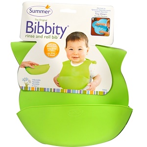 Summer Infant, The Original Bibbity, легко моющийся скручиваемый слюнявчик, 1 слюнявчик