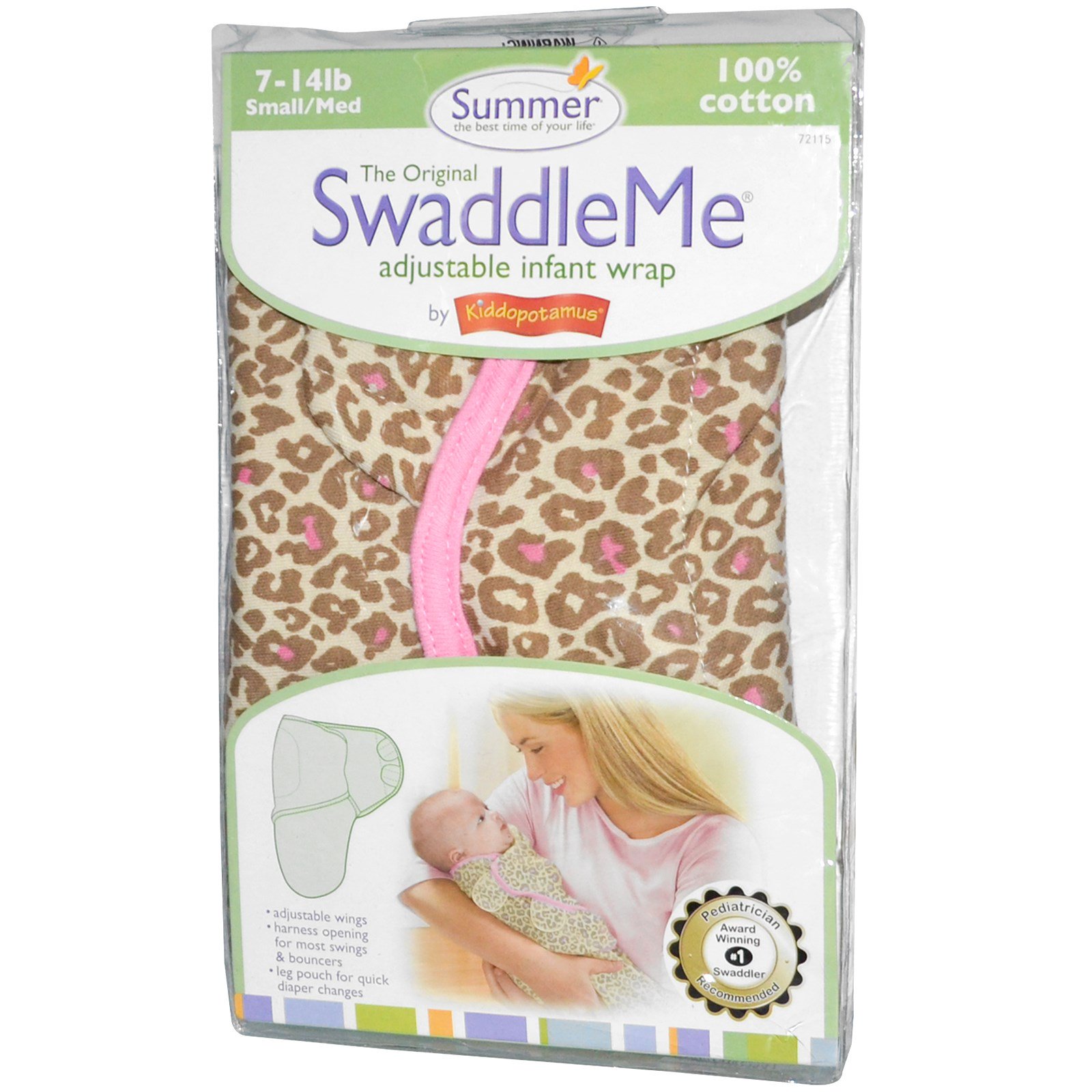 Summer Infant, SwaddleMe, Adjustable Infant Wrap, Small/Med, 714 lbs