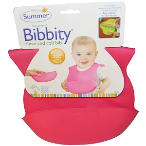 Summer Infant, Bibbity, Моющийся, сворачиваемый детский нагрудник, от 6 месяцев, 1 нагрудник