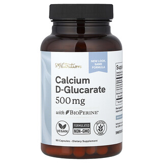 SMNutrition, D-Γλυκαρικό Ασβέστιο + BioPerine®, 90 Κάψουλες