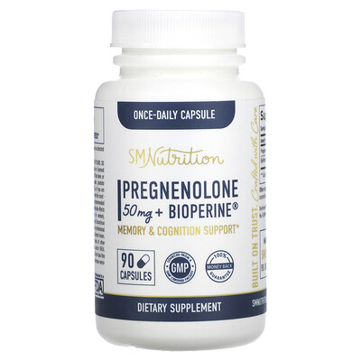 

SMNutrition, Pregnenolone + Bioperine, 50 mg, 90 Capsules