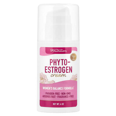 SMNutrition, Crema con fitoestrógenos, Sin fragancia, 4 oz