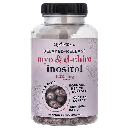 SMNutrition, Myo & D-Chiro Inositol, verzögerte Freisetzung, 40:1 Ideales Verhältnis, Mikro-Beadlets, 120 Kapseln