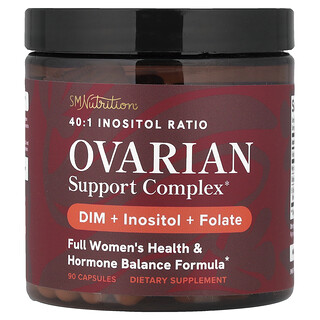 SMNutrition, Complejo de refuerzo ovárico, DIM, inositol y folato, 90 cápsulas